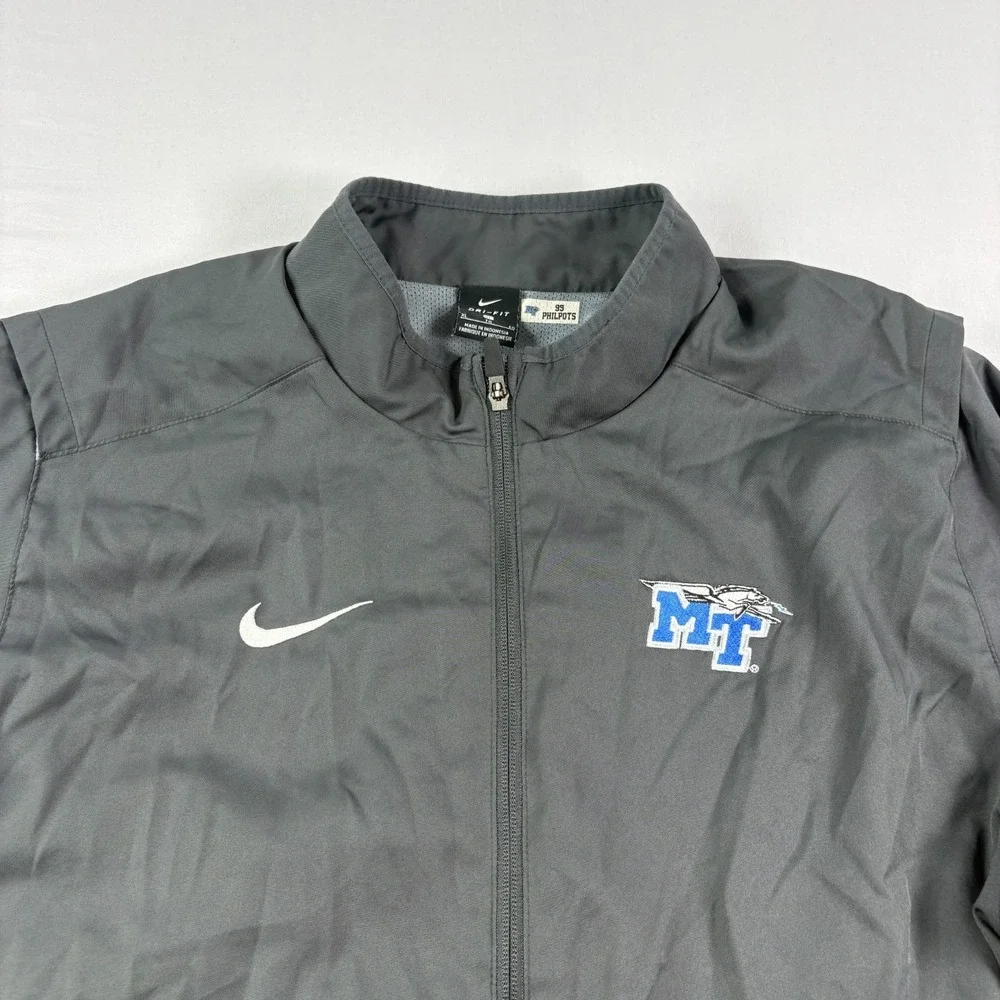 Middle Tennessee State Blue Raiders Nike Jacket Mens XL Gray Player Issued NCAA‎